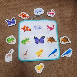 Lovevery animal matching pocket game organic cotton